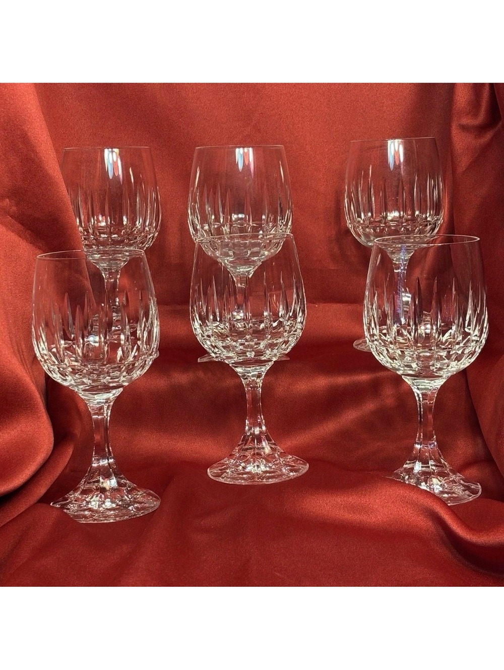 Schott Zwiesel Crystal Westminster 7 Water Goblet Glasses Vertical Cuts Set of 6